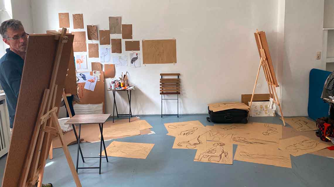 artretreat, Malkurse und Aktzeichnen im Atelier Au in München, Abbildung Malkurs Mai 2022-1