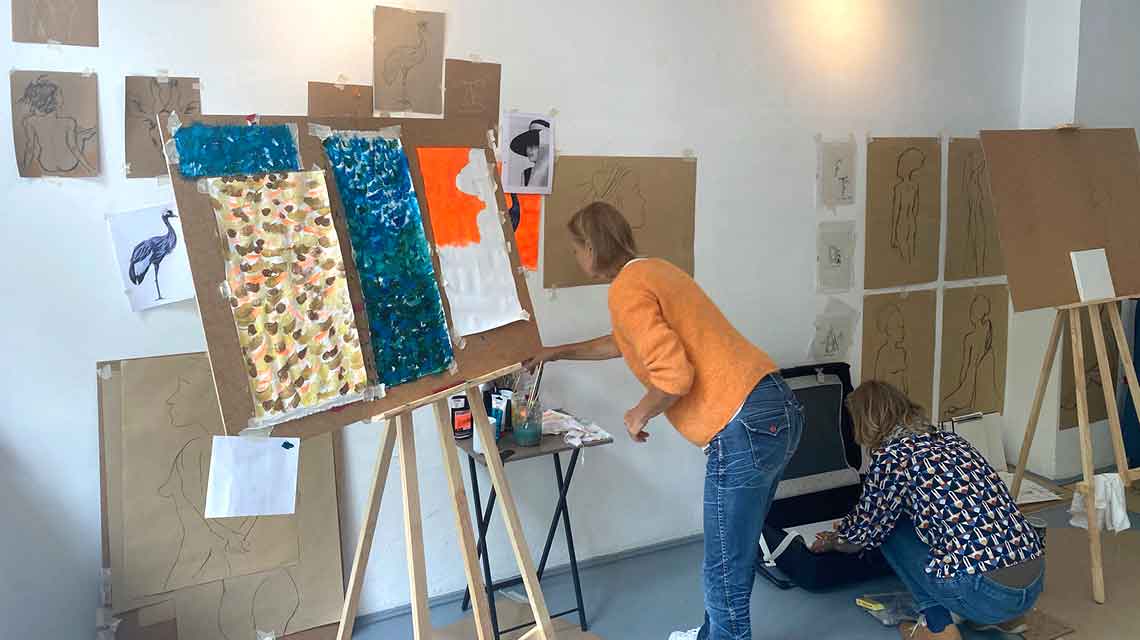 artretreat, Malkurse und Aktzeichnen im Atelier Au in München, Abbildung Malkurs Mai 2022-7