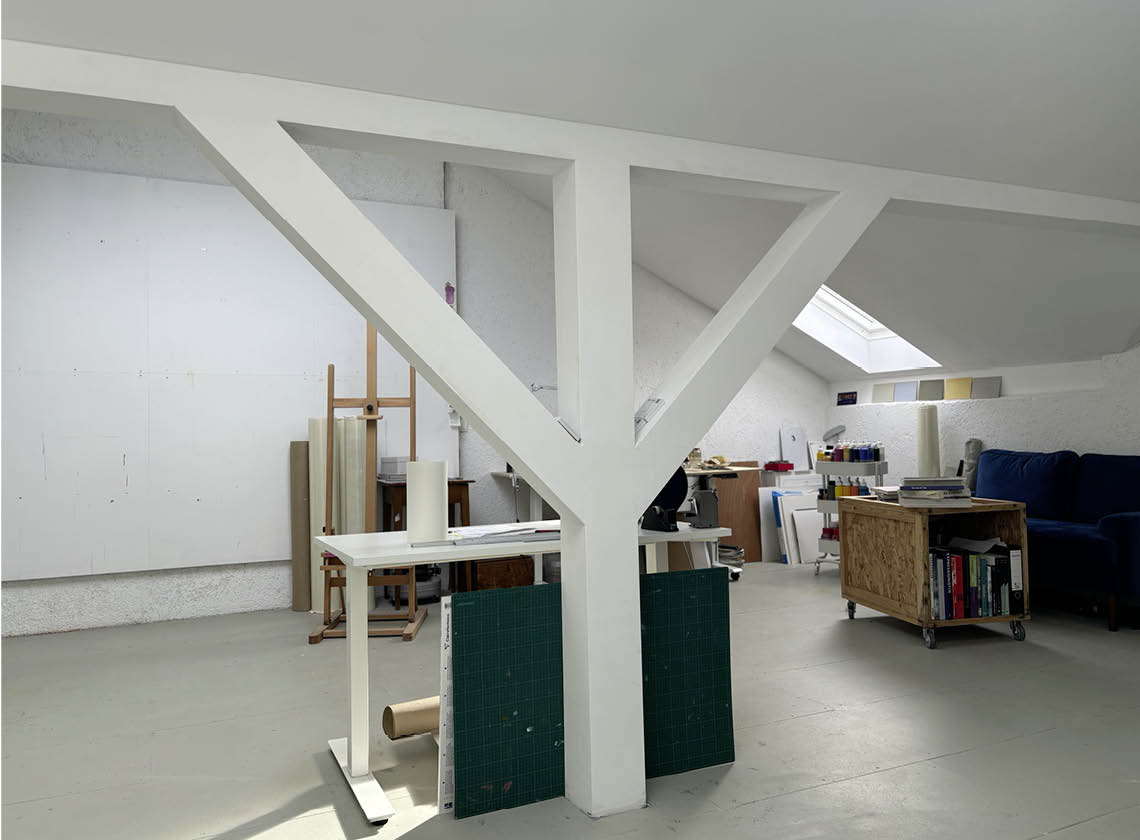 Margarit von Pölnitz Malatelier/Gesamtansicht in Grünwald 